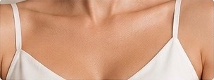 Chest treatment area with clear, even-looking skin
